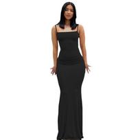 Sexy Sheath Moteriška suknelė Juoda apynasriu be rankovių klubinė apranga Bodycon Solid Mini Vestidos Moteriškos suknelės Vasariniai drabužiai Suknelei XS juoda