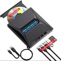 External CD DVD Burner CD ROM Burner CD/DVD+/-RW Drive SD Card Reader Optical Drive DVD Player Hub for Laptop Desktop Standard Black