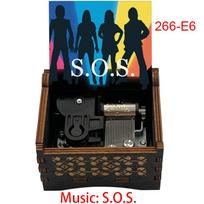 SOS Melody Wind up Music Box ABBA Band Popular 18 Note Silver Movement Special Musical Gift for Friend Family Birthday Party (as the picture,Small)