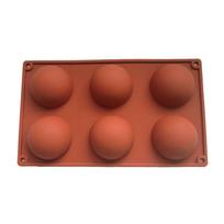 15Cavities Small Hemisphere Chocolate Mold Red Silicone Baking Mold Cake Dome Mould Tray Baking Tools brown