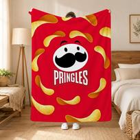 Pringles Fashion Throw 240g flannel blanket, suitable for sofas, beds, offices,  exquisite gift blankets 75cmx90cm white