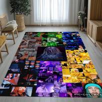 Madingas Billie Eilish dainininkės svetainės neslystantis kilimėlis minkštas kilimas miegamojo vaikų žaidimų kambario sofai, namų dekoras durų kilimėlis dovana 40x60cm white