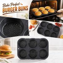 Non Stick Silicone Hamburger Bun Baking Mold French Bread Baking Tray Kitchen Bakeware Tool for Easy Food Release and Durable Use one size black