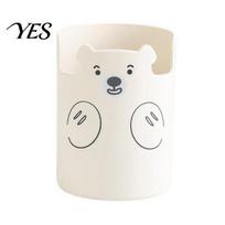 Pen Storage Cup Cute Bear 2-in-1 Holder & Phone Stand, Macaron Colors Desk Organizer, Large Design Capacity for Pens Makeup Brushes Scissors balta