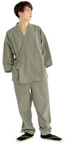 Summer Samue crepe Size [Kyoetsu] (Japanese workwear), Washable, Tsumugi-style fabric, Cotton, 14, Men's (L, Grass)