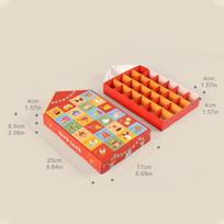 5/10/15Pcs Party Gift Box 24 Grids Funny Poke with Finger DIY Kids Countdown Advent Calendar Surprise Blind Box Navidad 31.5x17x4cm&5pcs raudona