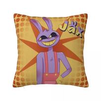 The Amazing Digital Circus Tadc Jax Square Pillow Case Polyester Decorative Pillow Tadcjax Pomni Vintage Pillowcase Peach skin 30*30(CM)-1Pcs brown