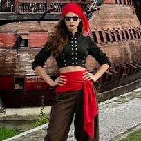 Pirate Costume Accessories Bandana for Role Playing Theme Party raudona