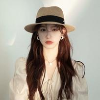 Prancūziškas Retro Panama Šiaudinis Skrybėlė Unisex Viršus Džiazo Skrybėlė nuo Saulės Didelis Galvos Apimtis Lauko Mados Aksesuaras Adult 56-58cm brown