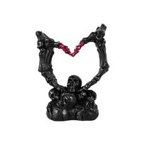 Creepy Skull Hand Sculpture Eerie Skeleton Hand Gesture Statue Halloween Table Centerpiece Decorations for Spooky Ambiance (black,S) juoda