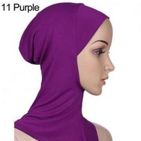 Soft Muslim Full Cover Inner Hijab Cap Islamic Underscarf Neck Head Bonnet Hat violetinė