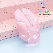 Žaidimų pelė įkraunama 2,4 G belaidė „Bluetooth“ pelės nutildymo Ergonomiška pelė, skirta kompiuteriui nešiojamam kompiuteriui LED apšviestos pelės, skirtos „iOS Android“
