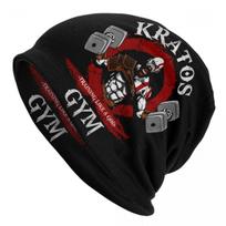 Kratos Gym Skullies Beanies Caps Hip Hop Winter Warm Unisex Women Knit Hat Adult Unisex God Of War Viking Myth Bonnet Hats Beanies Hat gray