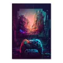 Žaidimo meno drobės spauda Punk sprogimo valdiklis Plakatas Žaidimo valdiklis Arkadinis žaidimas Sienos menas Esports 21cm×30cm NoFrame