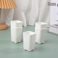 5Pcs 5/8Cm Small Square Flowerpot Thickened Flower Succulents Plant Nursery Grow Pot Mini Cactus Planter Garden Decoration 1 balta