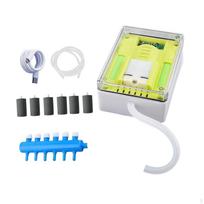 Aquarium Air Compressor with 6 Outlets, Ideal for Fish Tanks And Workspaces 6L yellow