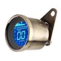 Universalus motociklo LCD apšviestas spidometras, odometras, tachometras, matuoklis(Geltonas varis)