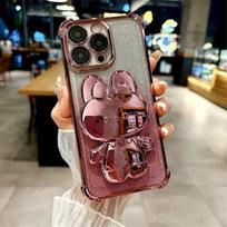 Redmi Note 13 Pro 5G Shockproof Glitter Case For Xiaomi Redmi Note 14 Pro Plus Invisible Makeup Mirror Rabbit Stand Soft Cover Redmi Note 14 (4G)