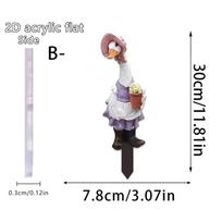 1 piece of art decoration animal garden stake decoration, floor standing outdoor lawn decoration, playful duck image,