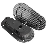Flush Mounted Engine Hood Bonnet Quick Release Latch Pin Locking Kit No Key for Racing Car Black Carbon Fiber Texture