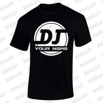 T Shirts for Men Personalised DJ T Shirt Custom DJ Name Music Unisex Tee Shirts Hip Hop Style Clothing DJ Music Lover DIY Tees S smėlis