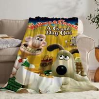 W-Wallace GromitS Mesti pledas Prabangūs pledai Sofos dekoracija Purūs minkšti pledai & Mesti pledai Juokingas pledas Sofoms Dienos miegas Lova 75x90cm yellow