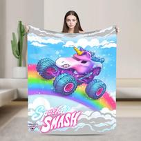 Monster Trucks Sparkle Smash vienaragio pledas Šiltas minkštas pūkuotas pliušinis flanelinis patalynės užtiesalas Vaikų miegamojo lovatiesė lovos užvalkalas 75x90cm