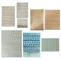 Glitter Letter Numbers Stickers Self-Adhesive Metal Stickers 26 Uppercase Letters Stickers DIY Decoration A-Z Stickers 1 auksinė