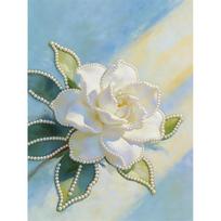 DIY Pearl Painting Set White Flowers Pattern Home Decoration Handmade Sticky Diamond Creative Canvas Pearl Art Painting Crafts Perfect Gift 30x40cm