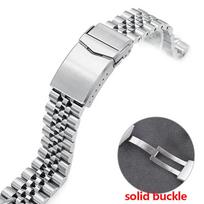Tvirtas nerūdijančio plieno laikrodžio apyrankė Seiko Quick Fit apyrankei, Jubilee tvirtas užsegimas, sriegiu jungiami nareliai, 20mm 22mm, vyriški laikrodžių aksesuarai 22mm&no logo white