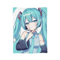Hatsune Miku Anime Mados Antklodė Vilnos Pavasaris Ruduo   Daugiafunkcinė Super Minkšta Dekoratyvinė Antklodė Madingos Antklodės Sofai Miegamojo Lovos Patalynė 100x150cm blue
