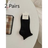 2 Pairs - Women's Summer Lightweight Cotton Absorbent and Breathable Short-tube Socks with Anti-slip and Non-slip Soles 2 pairs juoda