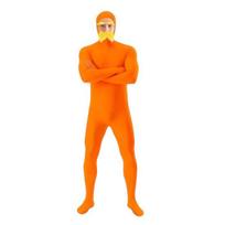 Yousheng Face Open Halloween Costume, Unisex Full Body Orange Bodysuit with Beard Eyebrows for Men Women, Adult Stretchy Cosplay Jumpsuit for S oranžinė