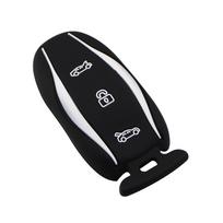Silicone Car Key Case For Tesla Model X 3 Y 75D/90D/P100D 3-Button Remote Controller Key Fob Cover Shell Accessory
