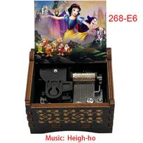 Wind up Wooden Vintage Heigh-ho Music Box Anime Movie Princess Special Gift for Friend Family Birthday (Army Green,Small) armijos žalia spalva