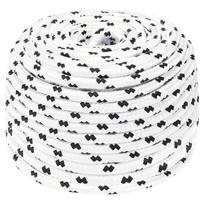 Boat Rope Braided White 6 mm * 100 m Polyester