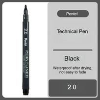 PENTEL Waterproof Outlining Pen Black Gray Brown 0.03-3.0mm for Design Hand-Drawn Comics and Stroking with Nylon Nibs