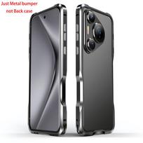 Luphie Metal Bumper Case for Huawei Pura 80 70 Pro 80 70 Pro+ 80 70 Ultra Aluminium Frame Cover with Carbon Fiber Back Sticker Opp Bag&For Huawei Pura 70 Pro 5G 6.8" juoda