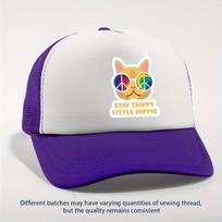 Stay Trippy Little Hippie Cat Graphic Trucker Hat Breathable Mesh Baseball Cap Unisex Casual One Size