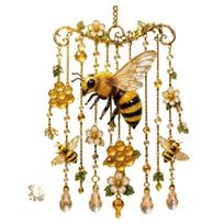DYS Hummingbird Wind Chime, Chimes for Outside, Stained Glass & Crystal Sun Catcher Windchime, Colorful Bird Yard Decorations Outdoor, Memorial E