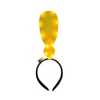LED šviečianti rodyklės formos galvos juosta, maitinama baterijomis, reguliuojama galvos juosta vakarėliams, festivaliams ir renginiams One Size yellow