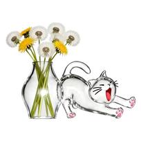 Pet Fur Whiskers Keepsake Storage Box Transparent Cat Fur Container with Mini Vase for Pets Hairs Removal and Home Cleaning Use white