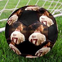 Michael Olise Printed Size 5 Soccer Ball, Machine-Stitched PVC, Durable & High Bounce, All Ages Fit, fan merchandise, matches & outdoor use.