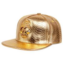 Men Caps Flat Hat Hip Hop Snapback SKULL Rivet Baseball Cap Street Dance Cap Trendy Men's and Women's Flat Hat auksas