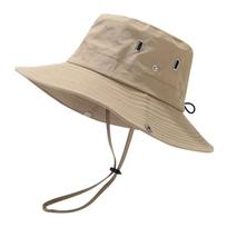 Fashion Cowboy Sun Hat Summer Breathable Quick Drying Bucket Hat for Women Men Out Travel Hiking Fishing Caps & Two Ways of Wear chaki