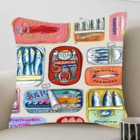 Colorful Sardine Lobster Crab Fish Ocean Pillowcase Toon Gift Cushion Cover Bedroom Home Sofa Chair Seat Decor Pillow Case Peach skin 18*18(CM)-1Pcs