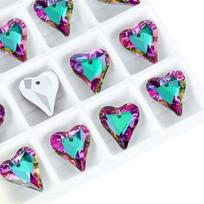 6240 Crystal Wild Heart Charms Glass Austria Loose Beads Pendant Rhinestones for DIY Earring Necklace Jewelry Accessories 12Pcs 14x17mm-12pcs