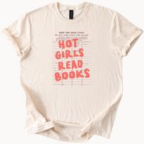Hot Girls Read Books Graphic Tee Library Card Book Lover Shirt Reading Aesthetic Literary T Shirt Gift for Readers Bookworm Apparel 120