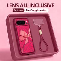 Colorful Bow Print Soft Phone Case For Google Pixel 10 9 8 Pro Pixel 9 10 Pro XL 7A 8A 9A Shockproof Silicone Lanyard Back Cover Google Pixel 10
