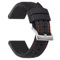 Soft Silicone Rubber Watch Strap 20mm 22mm 24mm Men Women Sport Waterproof Breathable Wrist Band Solid Matte Buckle Bracelet 20mm&Silver Buckle